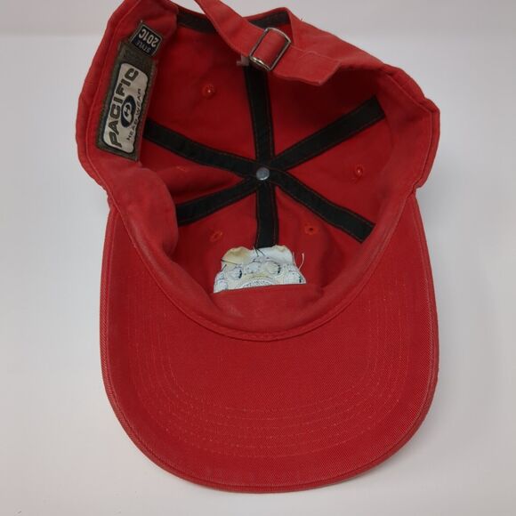 Bear Paw Slideback Hat Red OSFA Adjustable Embroidered Pacific Headwear - Picture 7 of 9